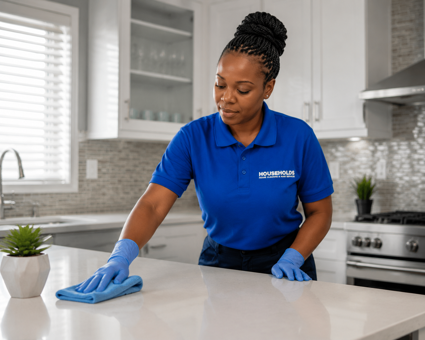 Households cleaning professional at work